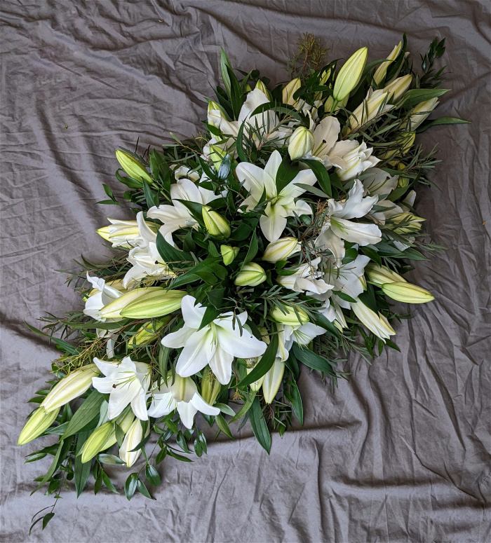Casket Sprays | Funeral and Sympathy Flowers  | Oriental Lily Casket Spray