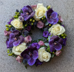 Funeral and Sympathy Flowers  | Funeral Wreaths | Violet Wreath Arrangement