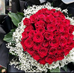 BOUQUETS | Valentines Day | 50 Best Red Roses with Gypsophila