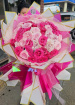 BOUQUETS | 50 pink mix roses with skirt