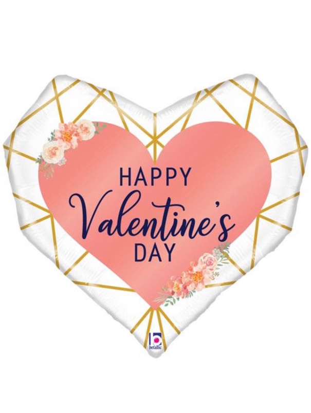 Balloons | Upsell gifts | Valentines Day flowers & balloons | Large 25” geometric valentines love balloon