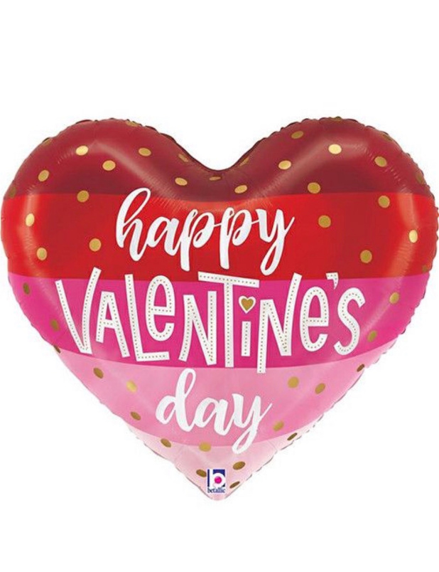 Balloons | Upsell gifts | Valentines Day flowers & balloons | Large 25” Happy Valentine’s Day rainbow balloon.