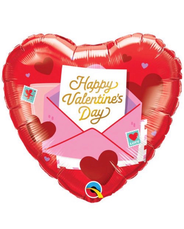 Balloons | Upsell gifts | Valentines Day flowers & balloons | Love letter heart 18” balloon.