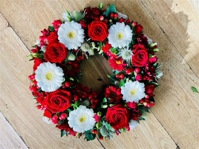 Funeral Collection | Red rose wreath
