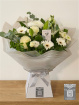 Bouquets | The Strength Bouquet – Hand-Tied White Flowers with Pocket Hug Heart