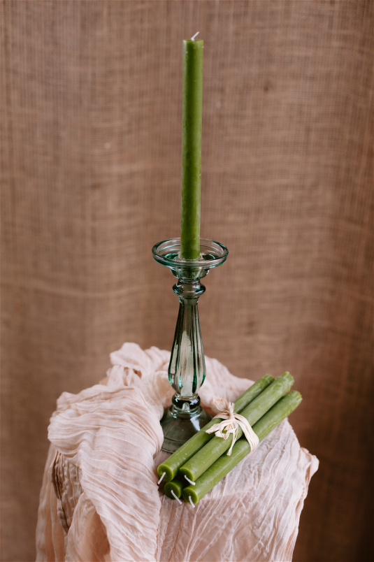 Christmas | Gifts | Mother's Day | Green Glass candlesticks