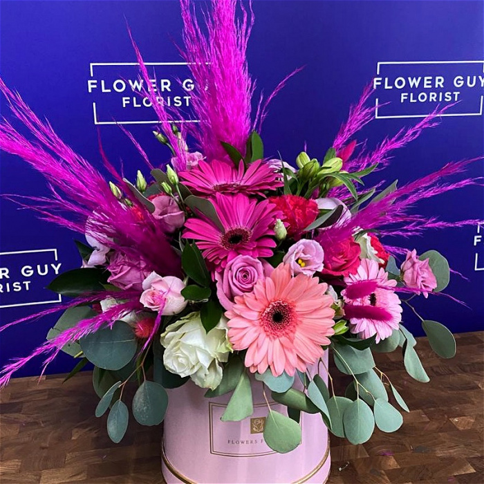 Bouquets | Pink Pampas Hatbox