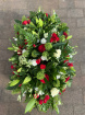 Funerals | Red and White Casket Spray