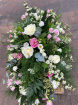 Funerals | White and Pink Casket Spray