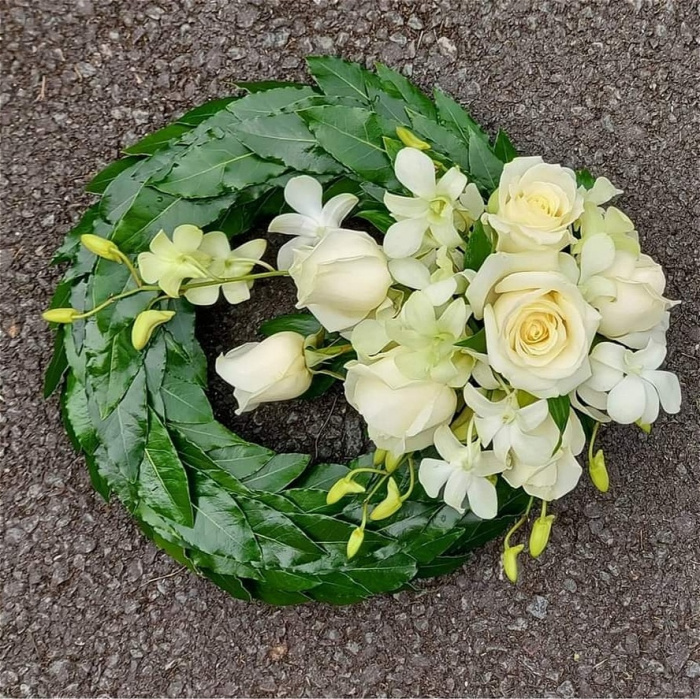Funeral Flowers | Rose & Orchid Wreath