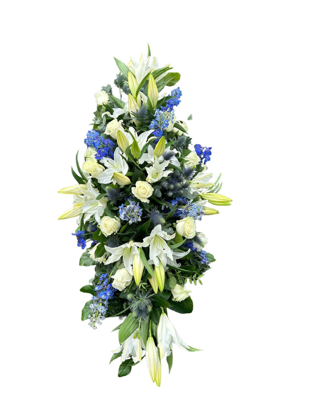 Funeral and Sympathy | Blue and white Spray