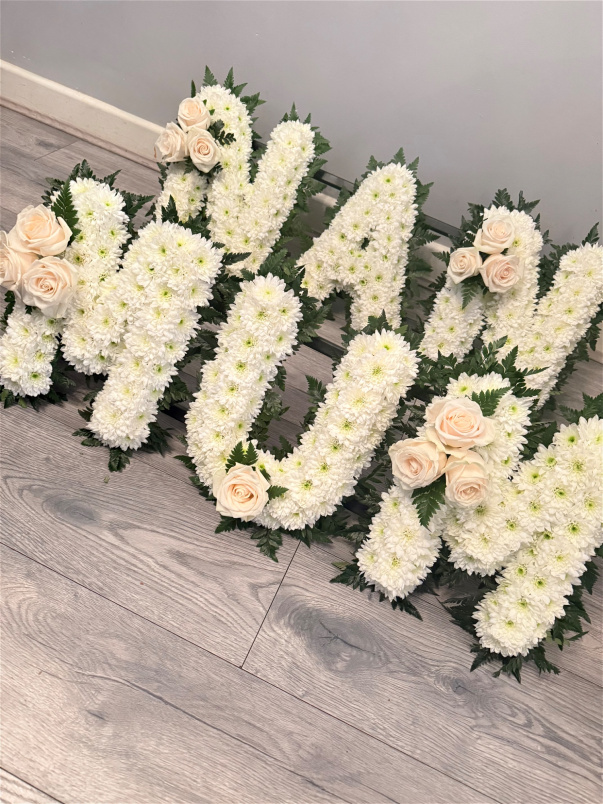 Funeral | Foliage edged Funeral Letters Duplicate