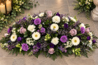 Funerals & Sympathy | Purple, Lilac and White Coffin Spray