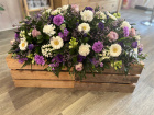 Funerals & Sympathy | Purple, Lilac and White Coffin Spray