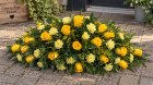 Funerals & Sympathy | Yellow Rose and Carnation Coffin Spray