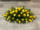 Funerals & Sympathy | Yellow Rose and Carnation Coffin Spray