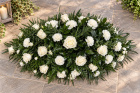 Funerals & Sympathy | White Rose and Carnation Coffin Spray
