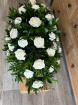 Funerals & Sympathy | White Rose and Carnation Coffin Spray