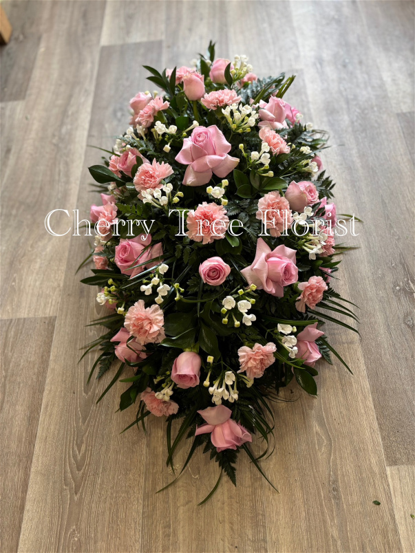 Funerals & Sympathy | Pink Rose and Carnation Coffin Spray