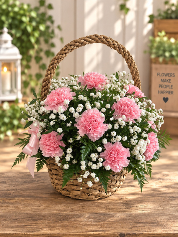 Arrangements | Funerals & Sympathy | Gifts | Carnation Basket