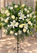 Funerals & Sympathy | White Pedestal Arrangement