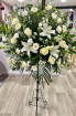 Funerals & Sympathy | White Pedestal Arrangement