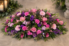Funerals & Sympathy | Pink and Purple Coffin Spray