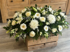 Funerals & Sympathy | White and green coffin spray
