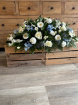 Funerals & Sympathy | White and Blue Coffin Spray