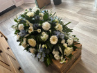 Funerals & Sympathy | White and Blue Coffin Spray