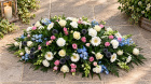 Funerals & Sympathy | White/Pink/Blue Coffin Spray