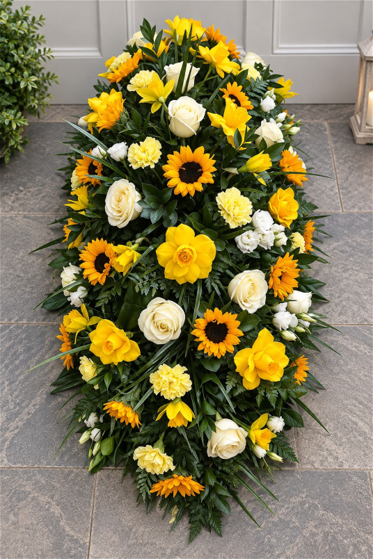 Funerals & Sympathy | Sunflower Coffin Spray