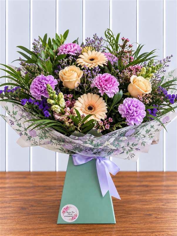 Bouquets | Mother's Day | Peach and Lilac Delight