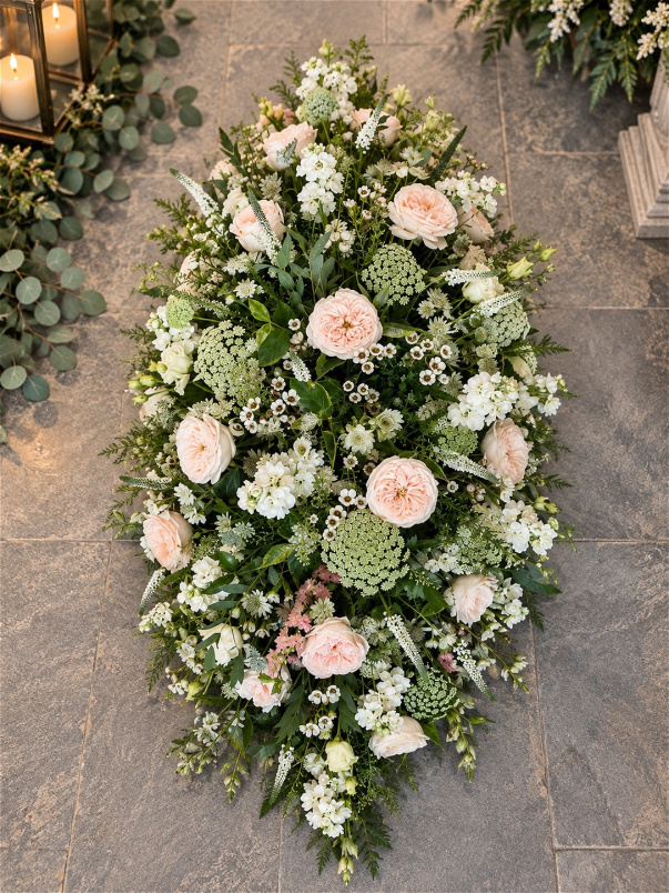 Funerals & Sympathy | Country Garden style Coffin Spray