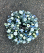 Funerals & Sympathy | Eucalyptus wreath with white and blue