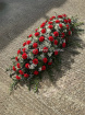 Funerals & Sympathy | Red Carnation Coffin Spray with trailing foliage