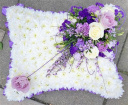 Funeral Tributes | Lilac & White Based Pillow