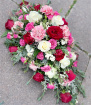 Funeral Tributes | Red,Pink & White Rose & Carnation Single Ended Spray