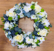 Funeral | Blue , white and green  wreath