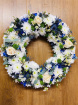 Funeral | Blue , white and green  wreath