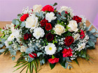 Funeral | Red and White Single Ended Spray