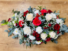 Funeral | Red and White Single Ended Spray