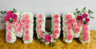 Funeral | MUM -Pink and White Funeral Lettering