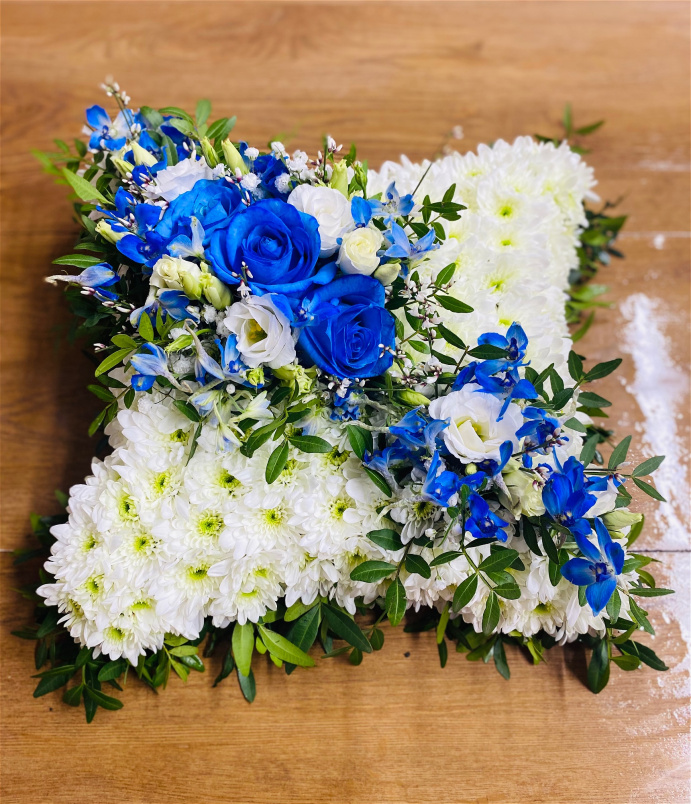 Funeral | Massed Cushion - blue and white