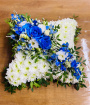 Funeral | Massed Cushion - blue and white