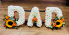 Funeral | DAD - Orange yellow and white - Funeral Lettering