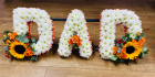 Funeral | DAD - Orange yellow and white - Funeral Lettering