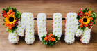 Funeral | “MUM” - Funeral lettering - orange ,yellow ,red and white