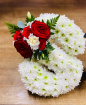 Funeral | Son - red and white funeral letters