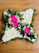 Funeral | Massed cushion - pink and white